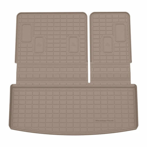 Tan custom fit cadillac escalade split back cargo liner by weathertech