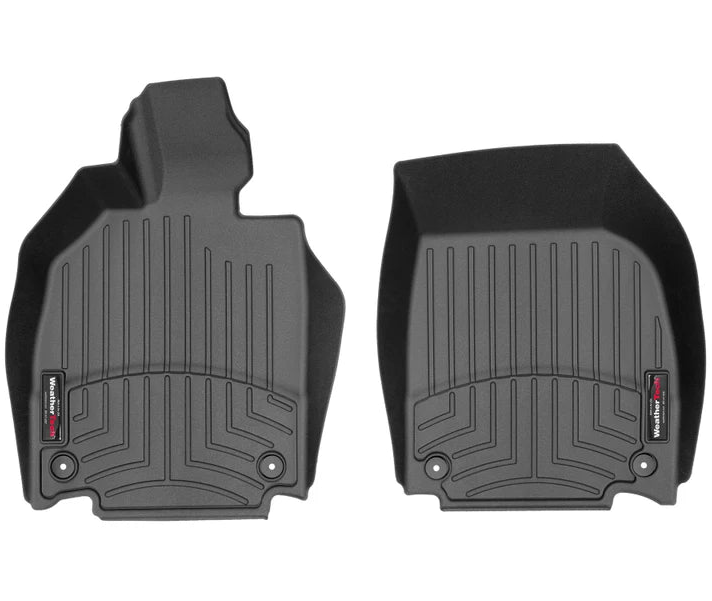 Black custom-fit Audi R8 1st row floor mats by weathertech