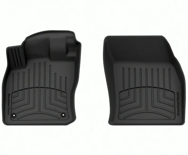 Custom fit Volkswagen Taos black 1st row floor mats by weathertech
