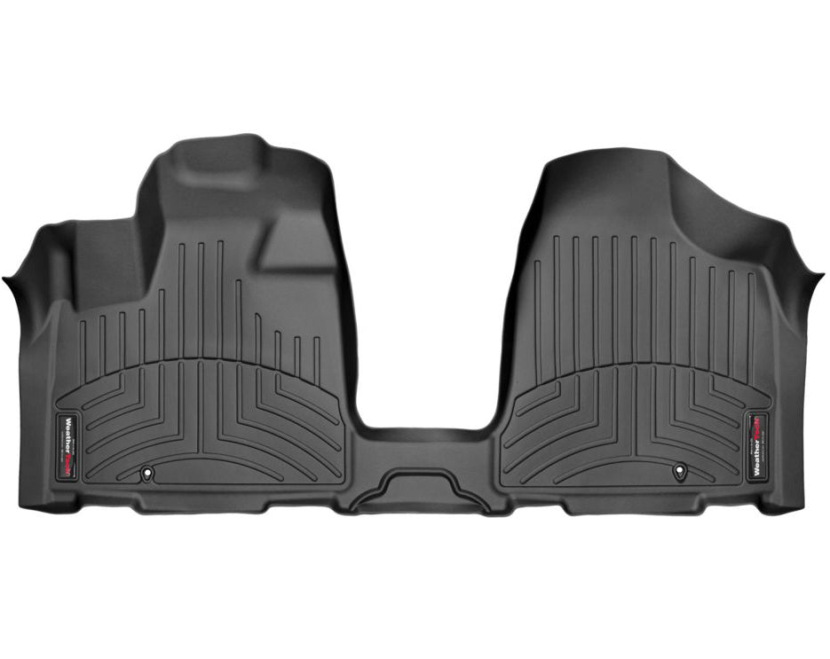 WeatherTech Dodge Caravan 1st row black floor mat with central. connection, Over the Hump
