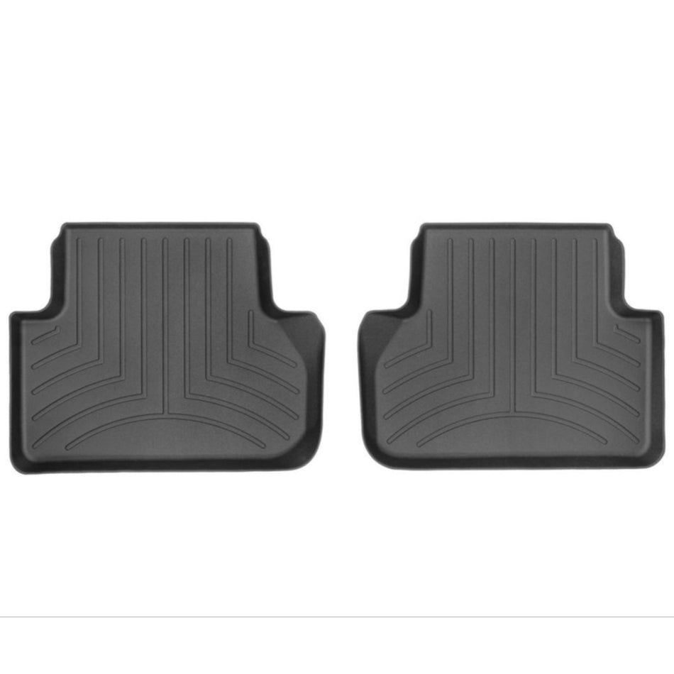 black 2nd row audi A4, A5 car mats with no retention hooks by weathertech