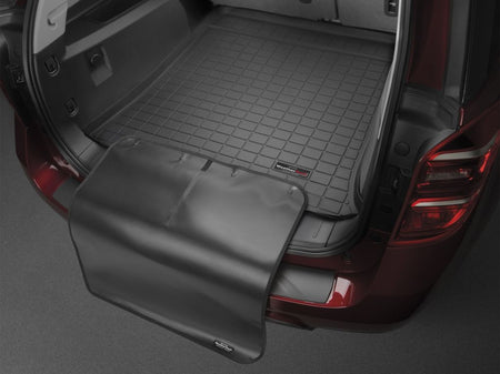 custom fit black audi q6 etron cargo liner with bumper protector by weathertech