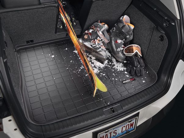 Load video: Trunk of a car with ski equipment
